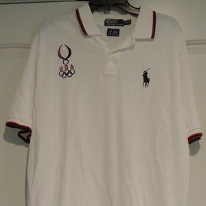 Men's Polo Ralph Lauren short sleeve polo shirt US Olympics XL, white, red, blue